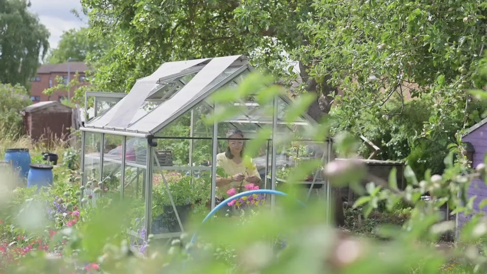Ellen Mary in her Rhino greenhouse